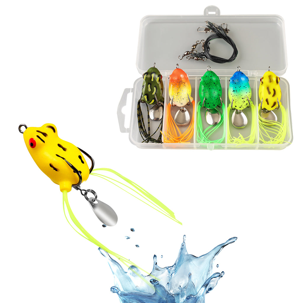 Proberos 5Pcs Fish Lures Realistic Frog Fishing Baits 3cm Tailed Froggy Baits with Shining Metal Sheet Anti-escape Sharp Barbs Soft Silicone Colorful Realistic Frog Lures Proberos 5Pcs Fish Lures Realistic Frog Fishing Baits 3cm Tailed Froggy Baits with Shining Metal Sheet Anti-escape Sharp Barbs Soft Silicone Colorful Realistic Frog Lures